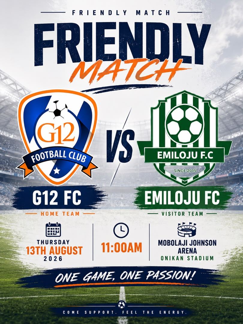 G12 FC Set for Friendly Clash Against Emiloju FC